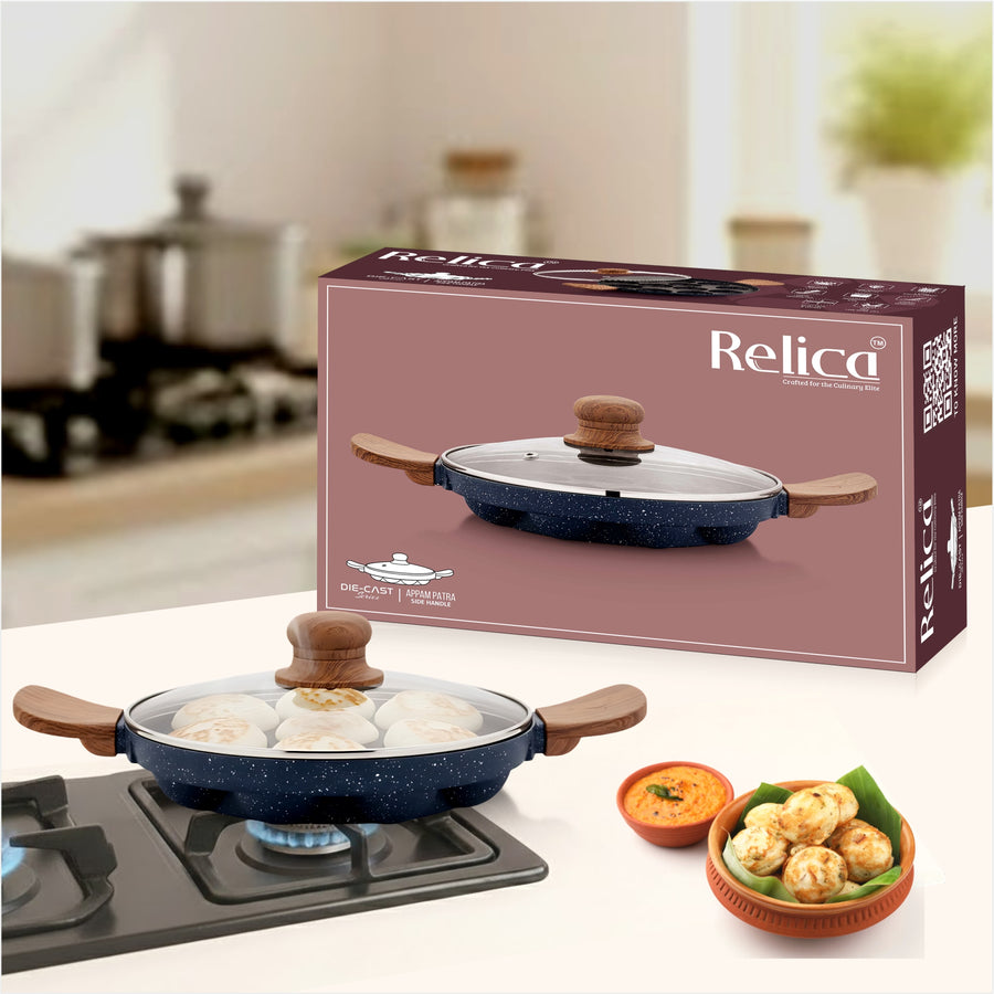 Appam Patra with Side Handle and Glass Lid