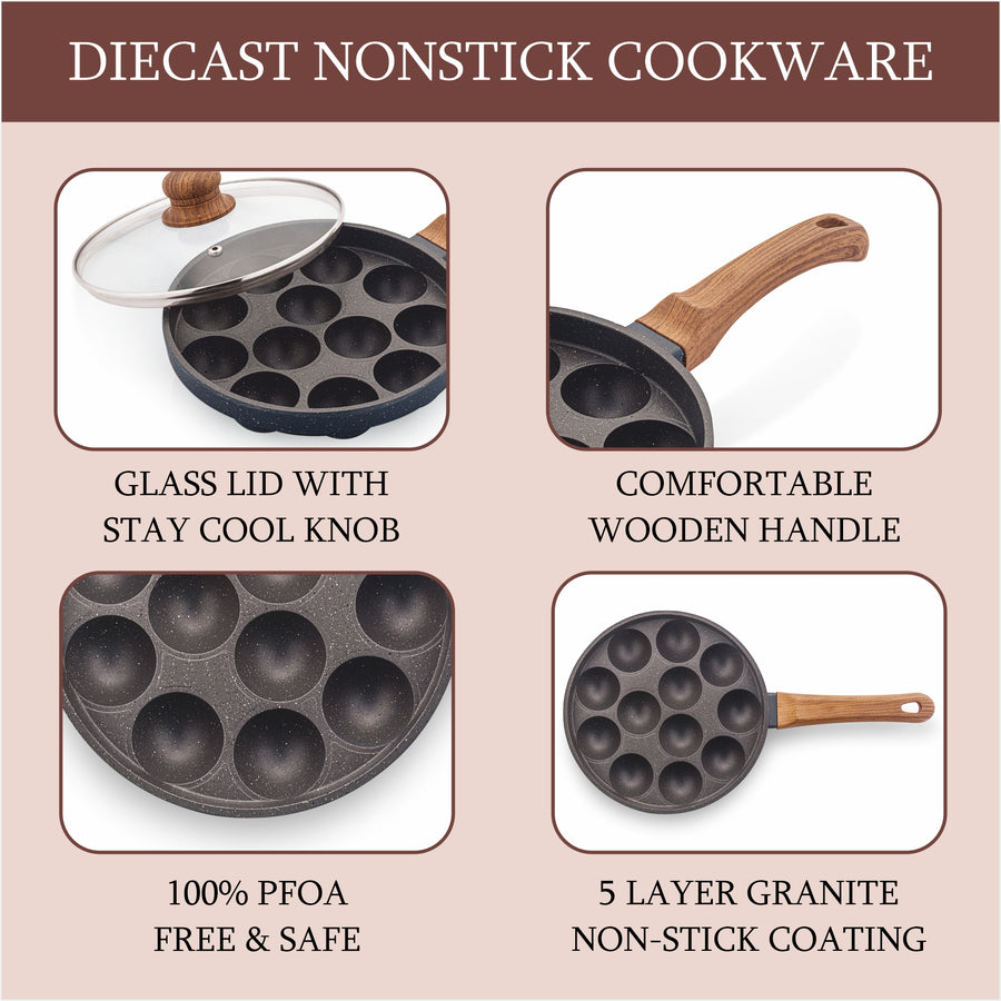 Appam Patra with Long Handle and Glass Lid