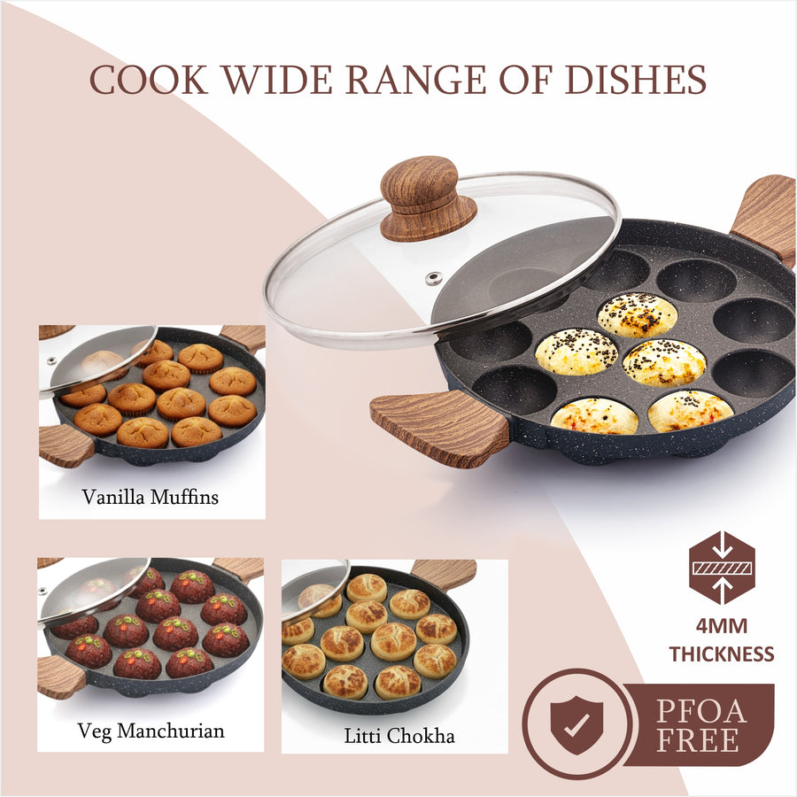 Appam Patra with Side Handle and Glass Lid