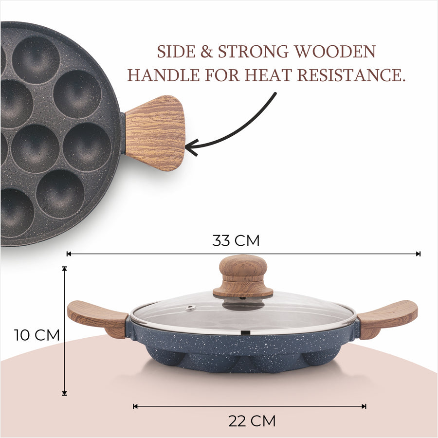 Appam Patra with Side Handle and Glass Lid
