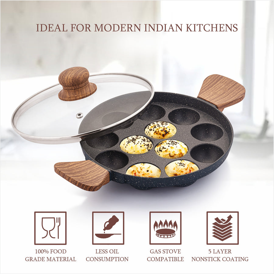 Appam Patra with Side Handle and Glass Lid