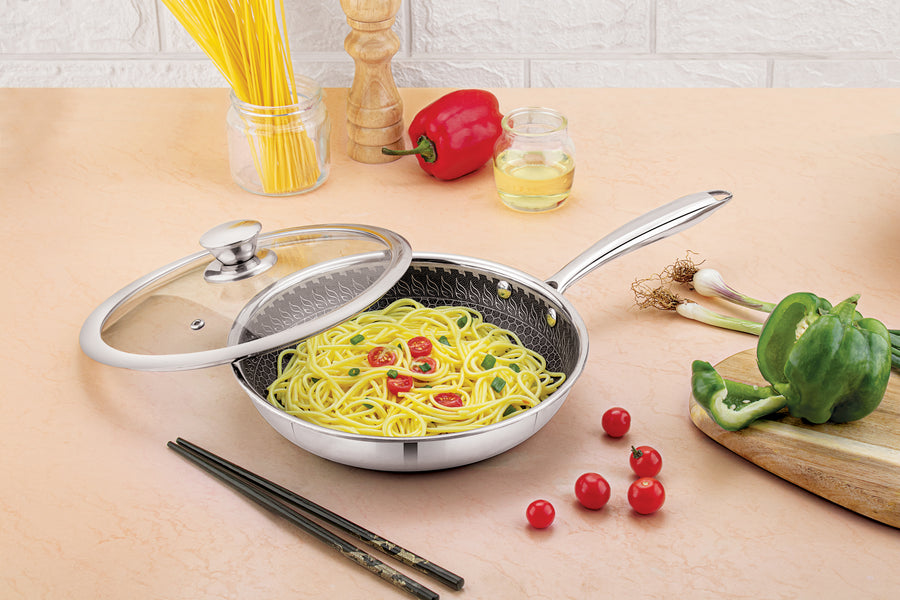 Honeycomb Frypan with Glass Lid